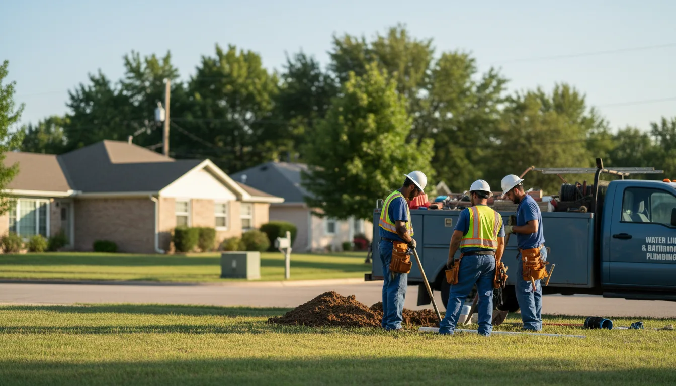 Residential water line and bathroom plumbing service in Tuttle, OK